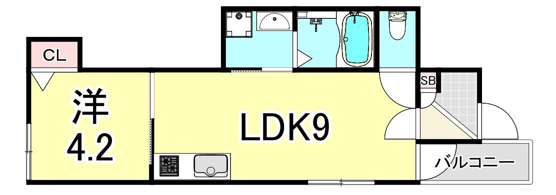 F ASECIA COSY(1LDK/3階)の間取り写真