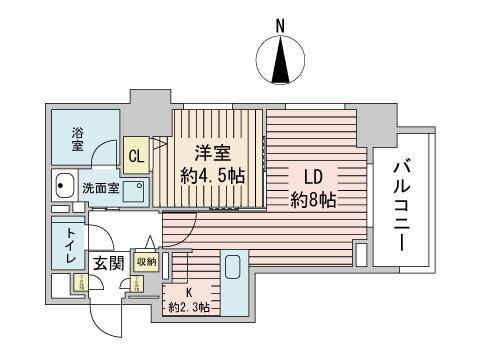 ブランズ札幌南7条(1LDK/7階)の間取り写真