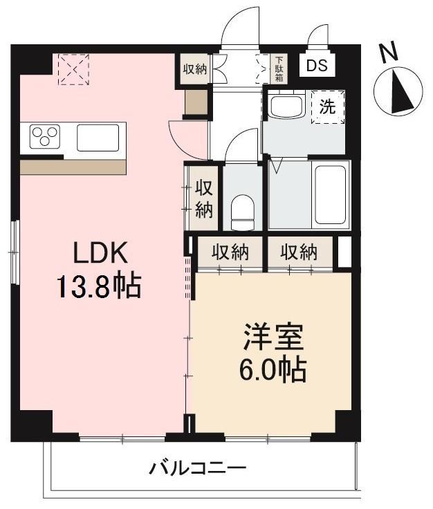 AMTY中央町(1LDK/10階)の間取り写真
