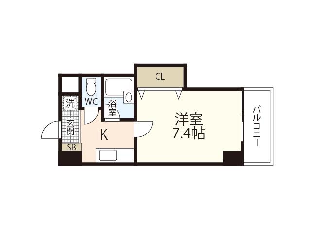 サンコーポ横川(1K/7階)の間取り写真