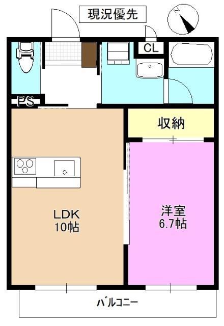 QUEENSS(1LDK/3階)の間取り写真