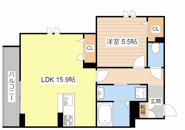グランラック(1LDK/3階)の間取り写真