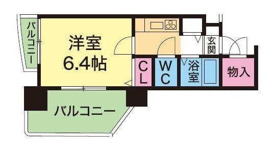YKハイツ桜町(1K/7階)の間取り写真