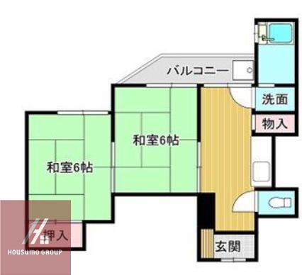 ヨジマコーポ6(2DK/2階)の間取り写真