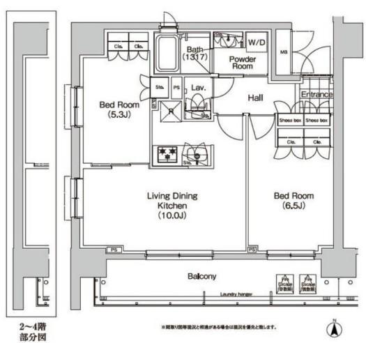 コンフォリア秋葉原イースト(2LDK/4階)の間取り写真