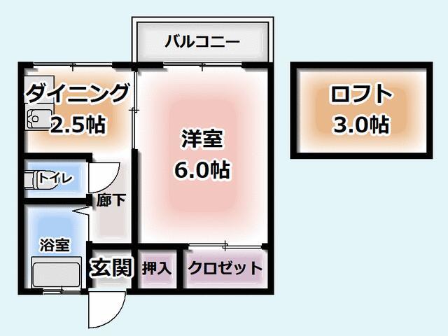 シティベール古沢(1DK/2階)の間取り写真