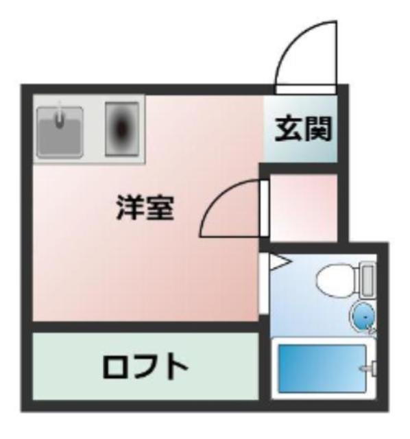 ラピュタ日野(ワンルーム/1階)の間取り写真