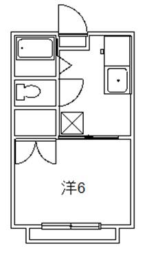 ハイツピュア(1K/1階)の間取り写真