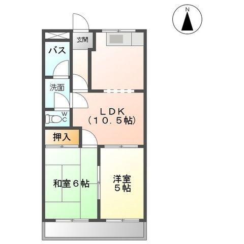 プライトハウス(2LDK/1階)の間取り写真