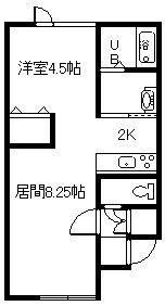 ロードスターハイツ(1LDK/2階)の間取り写真
