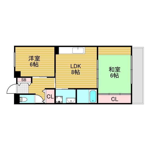 DAFUGO ANNEX(2LDK/1階)の間取り写真