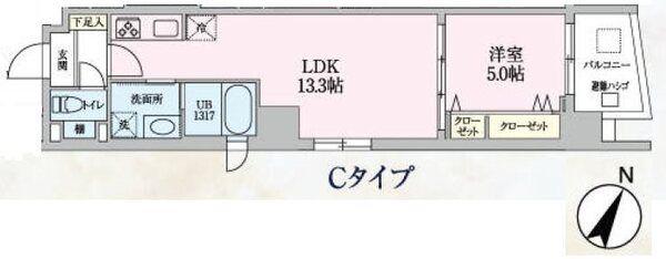 LUCE(1LDK/3階)の間取り写真