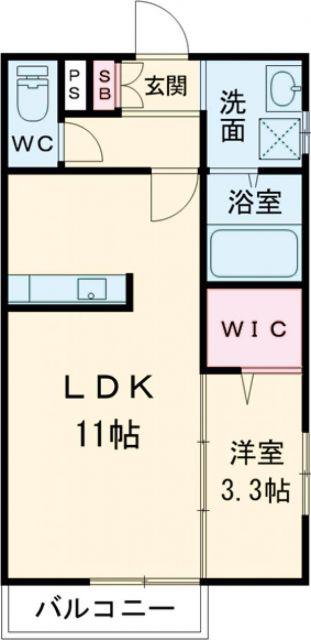 PREVOYANCE直方駅前(1LDK/1階)の間取り写真