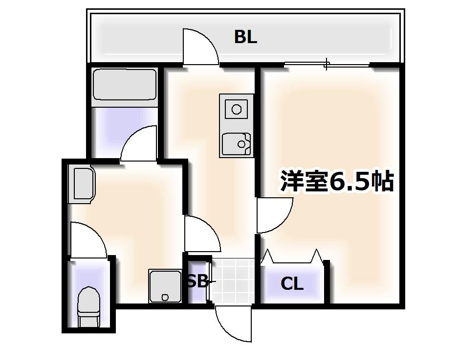 クレド桜川(1K/10階)の間取り写真