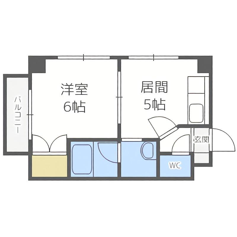 ザ.ステイツ南郷(1DK/3階)の間取り写真