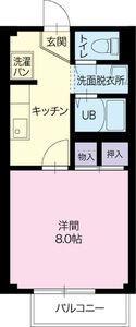 フラット眞山(1K/1階)の間取り写真