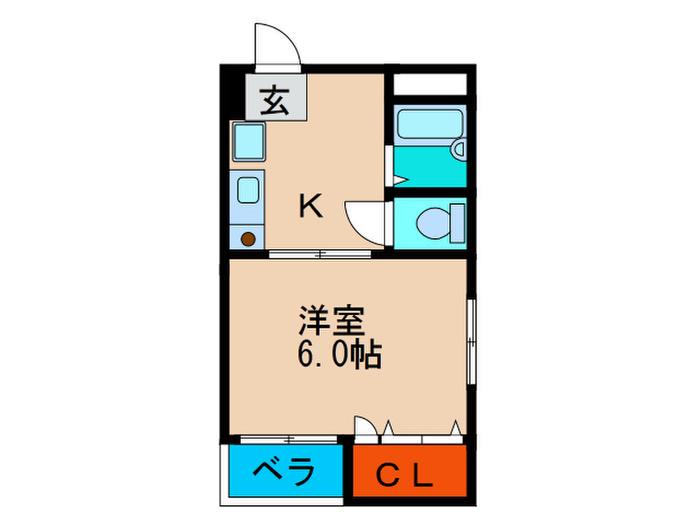 エステート塚本(1K/2階)の間取り写真