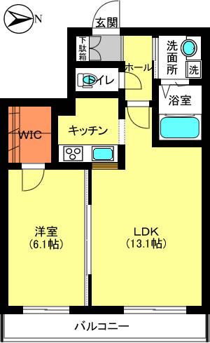 ヴィラ石泉(1LDK/2階)の間取り写真
