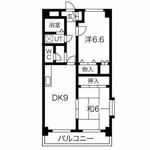 サン・キャッスル(2LDK/2階)の間取り写真