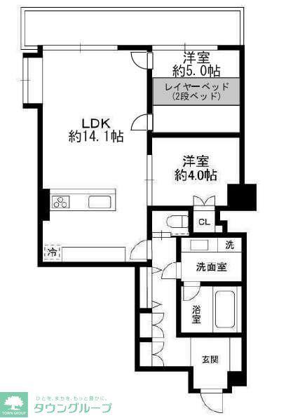 なかのサンクォーレ(2LDK/11階)の間取り写真