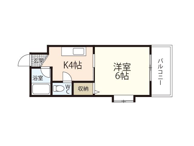 今田ビル楠木(1K/5階)の間取り写真