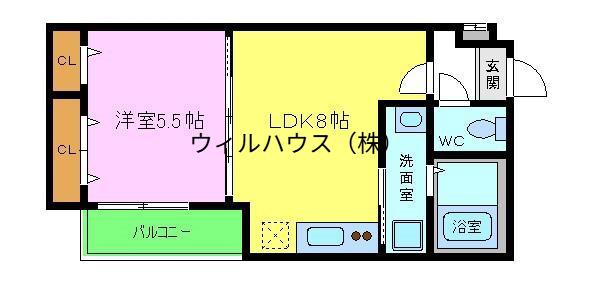 フジパレス高石3番館(1LDK/3階)の間取り写真