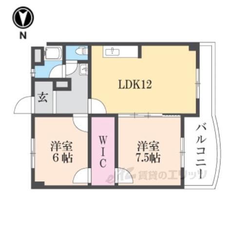 タダスビル(2LDK/3階)の間取り写真