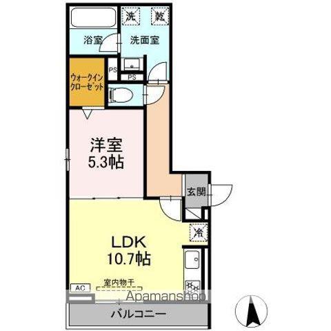セレスティア藤江町(1LDK/2階)の間取り写真