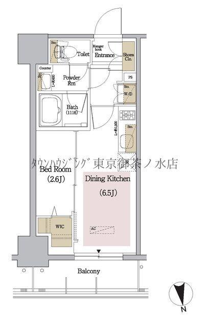 アーバネックス新御徒町(1DK/6階)の間取り写真