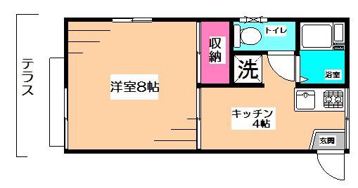 ケヤキハイム(1K/1階)の間取り写真