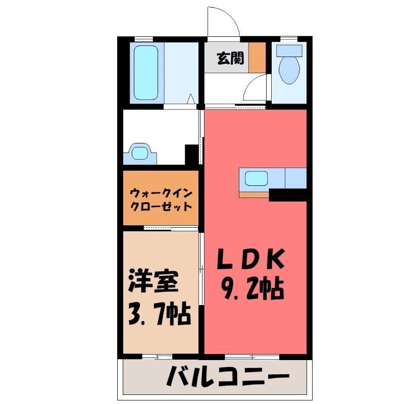 プランタン(1LDK/1階)の間取り写真
