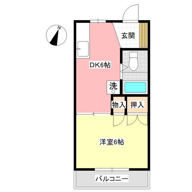 メゾン金森(1DK/1階)の間取り写真