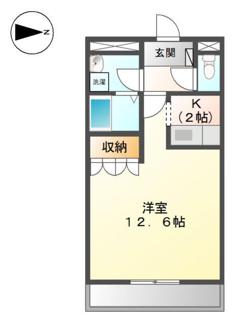 CASA COMODA(1K/1階)の間取り写真