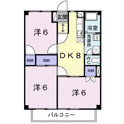 コーポサンシャイン(3DK/2階)の間取り写真