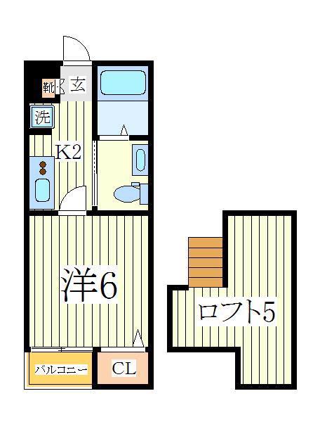COURT ARBLE(1K/2階)の間取り写真