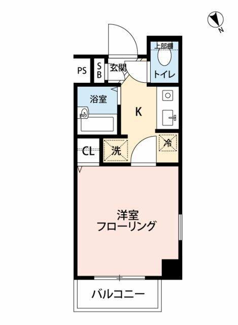 スカイコート早稲田第5(1K/2階)の間取り写真