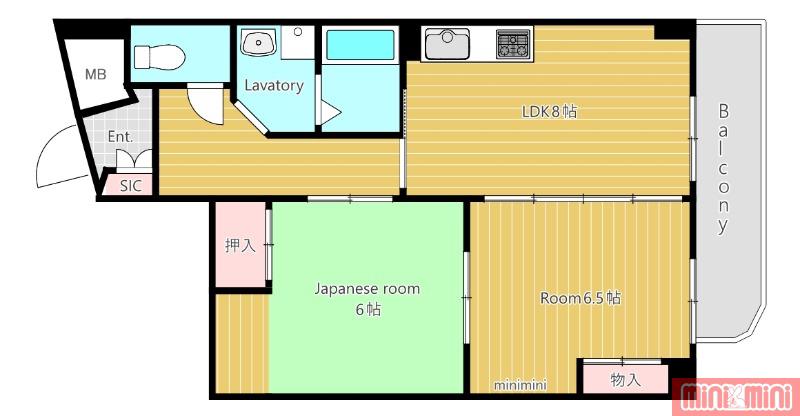 えびすハイツII(2LDK/4階)の間取り写真