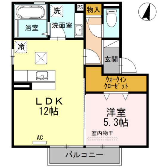 アーバン大悟法II(1LDK/1階)の間取り写真