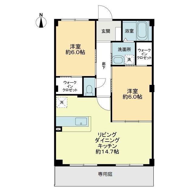 アピオン(2LDK/2階)の間取り写真