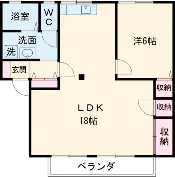サンハイツ2号館(1LDK/2階)の間取り写真