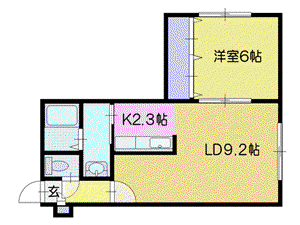 エルヴィータ(1LDK/2階)の間取り写真