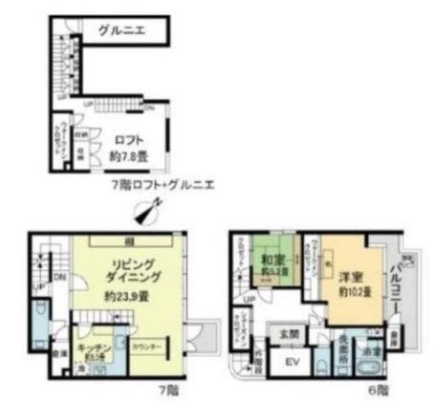 アルテミス南麻布(2SLDK/7階)の間取り写真