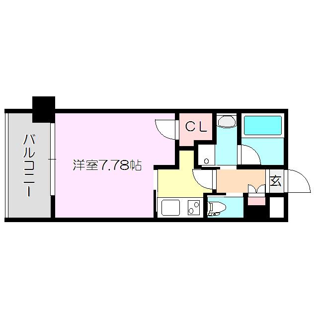 レジディア新大阪Ⅱ(1K/4階)の間取り写真