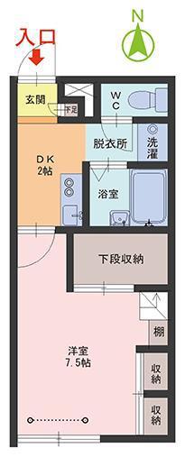 ルミエール(1DK/2階)の間取り写真