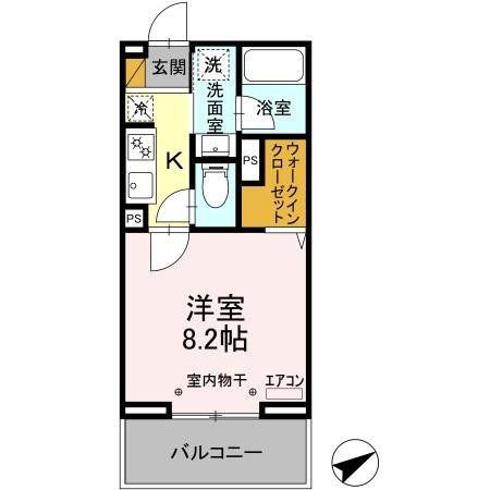ウエストサイドレジデンス(1K/3階)の間取り写真