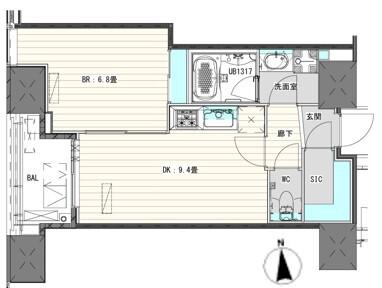 WHITE TOWER HAMAMATSUCHO ホワイトタワー浜松町(1LDK/19階)の間取り写真