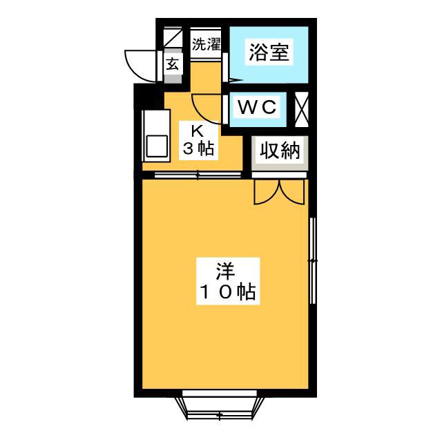カームマンション(1K/4階)の間取り写真