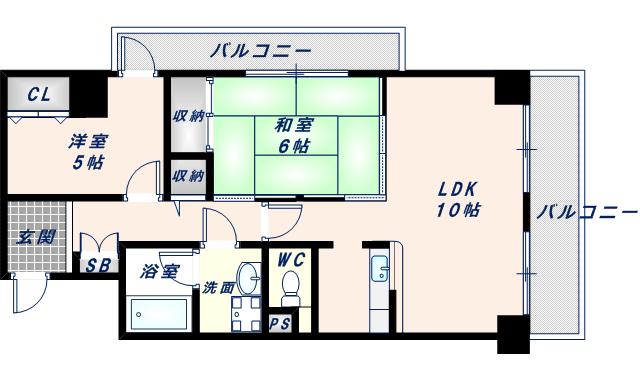 サン・コーポラス小阪(2LDK/5階)の間取り写真