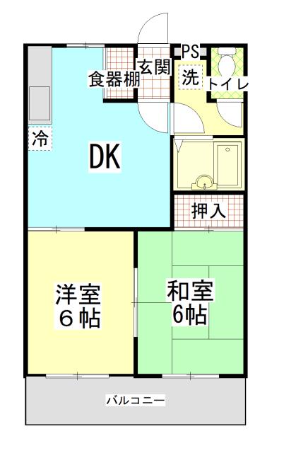 千成マンンション(2DK/3階)の間取り写真