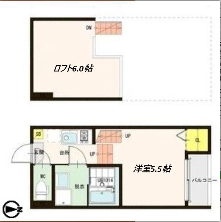 ハーモニーテラス小田原II(1K/1階)の間取り写真